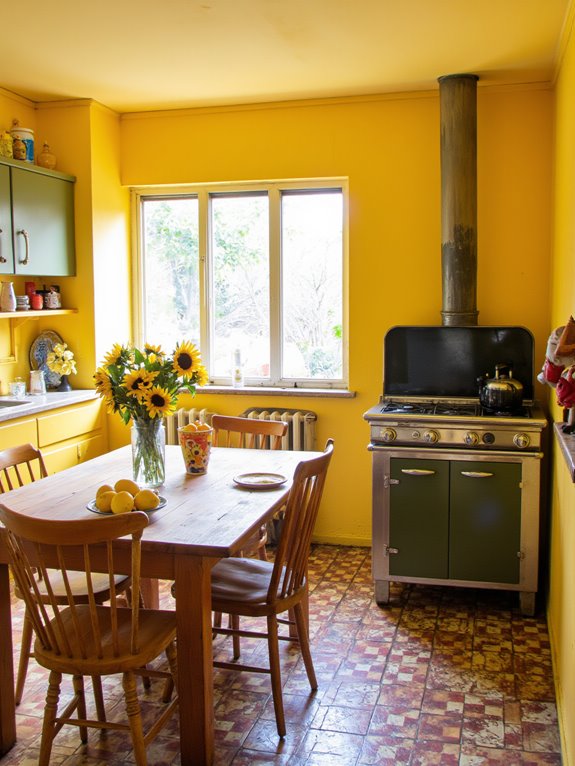 cheerful vibrant yellow kitchen