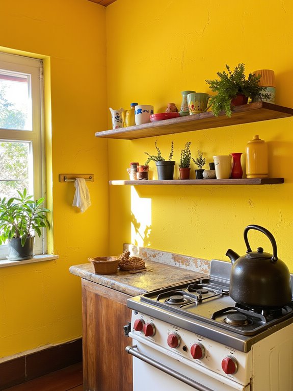 cheerful yellow kitchen transformation