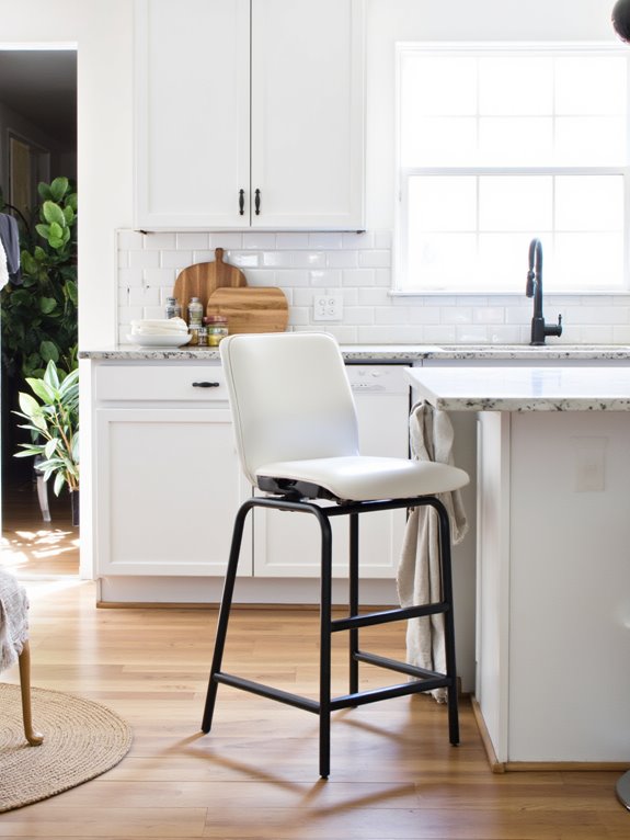 chic black and white bar stools
