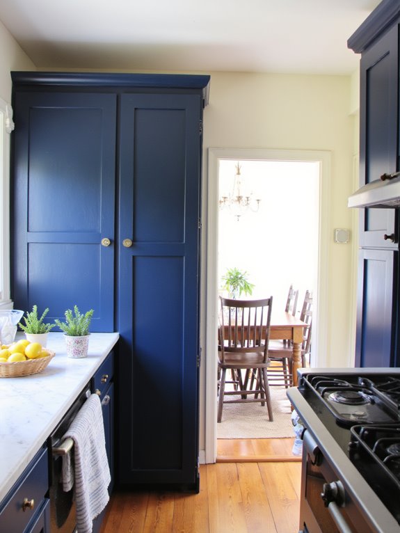 chic blue kitchen cabinets