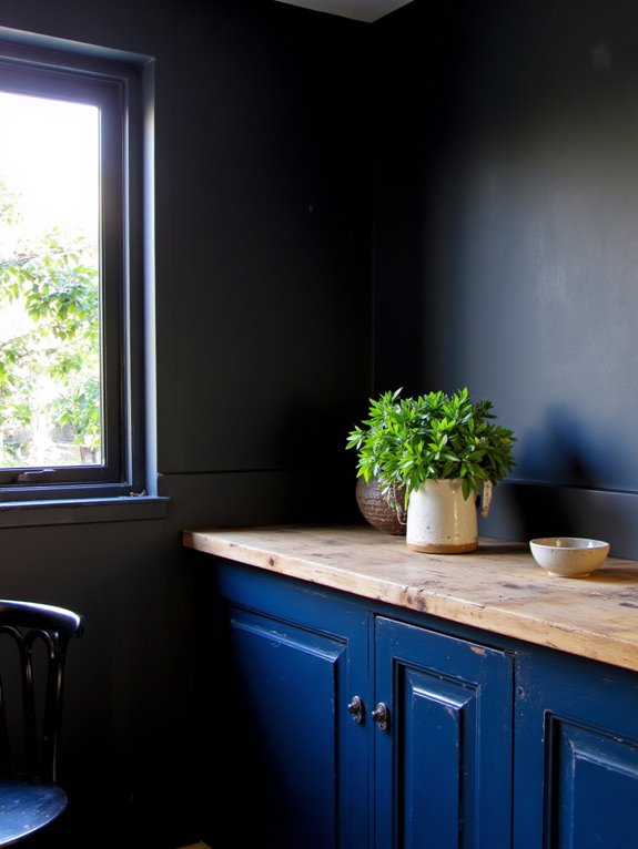 chic charcoal and blue