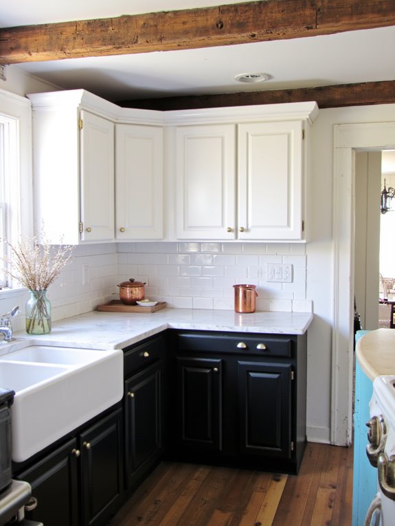 classic black and white cabinets