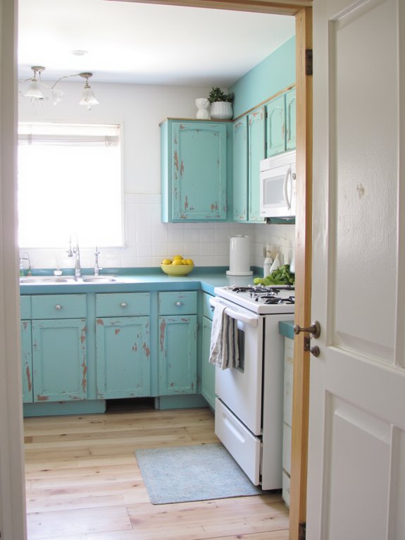 coastal teal and driftwood