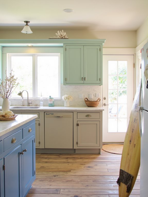 coastal two tone kitchen designs