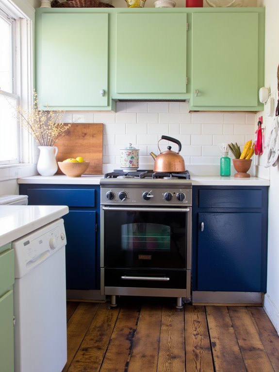 color blocking for kitchens