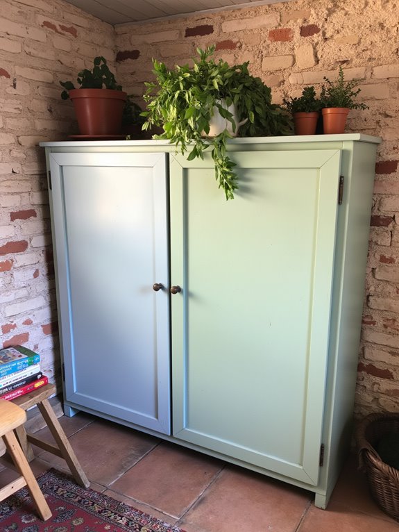 color washing cabinets technique