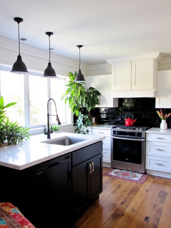 colorful accents enhance kitchens