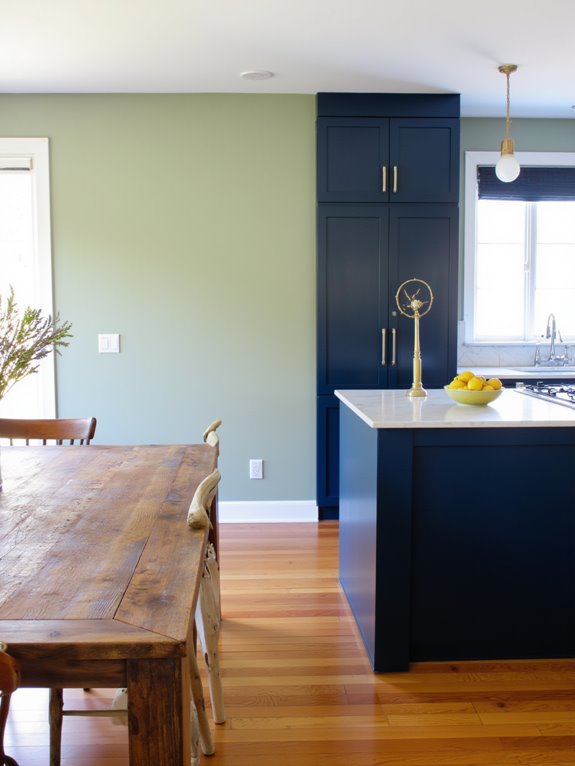 colorful kitchen zone differentiation