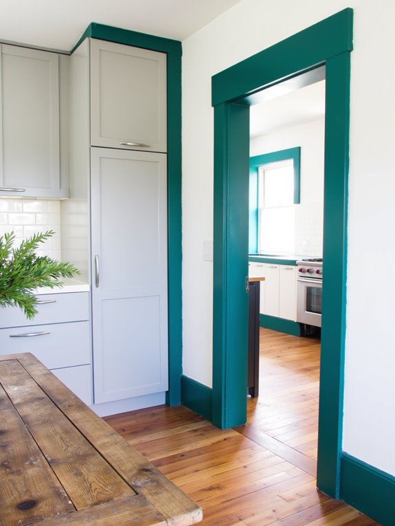 colorful trim enhances kitchens