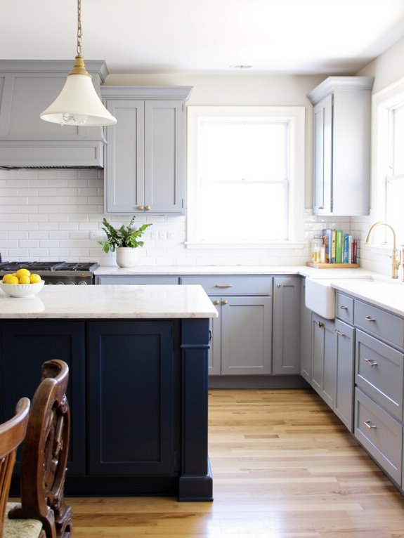 complementing lavender gray kitchen