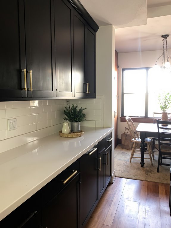 contrasting finishes enhance kitchens
