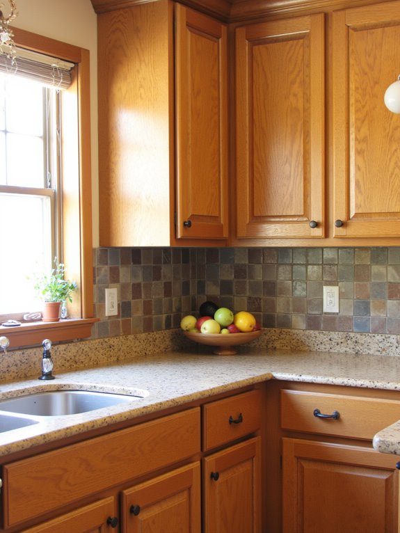 countertops for warm oak