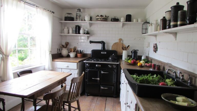 cozy black and white farmhouse