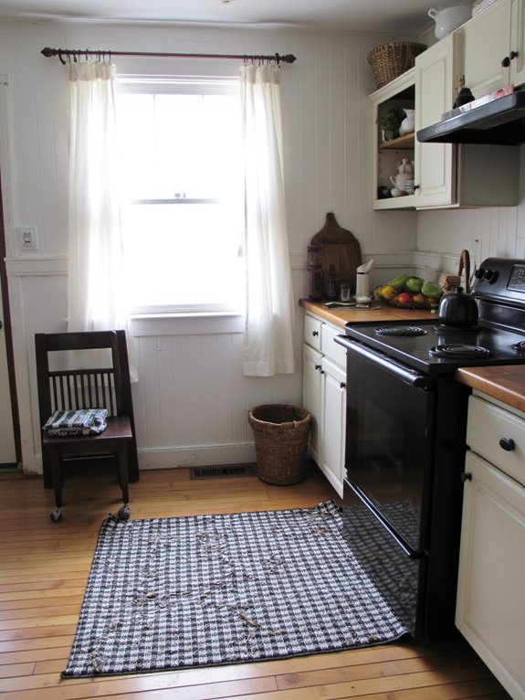 cozy kitchen textile layering