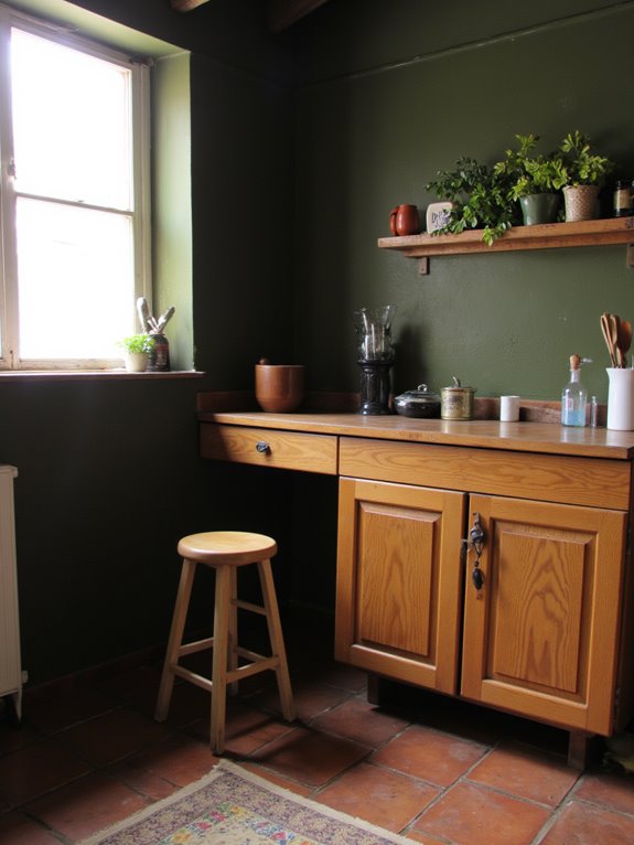 cozy olive green kitchens