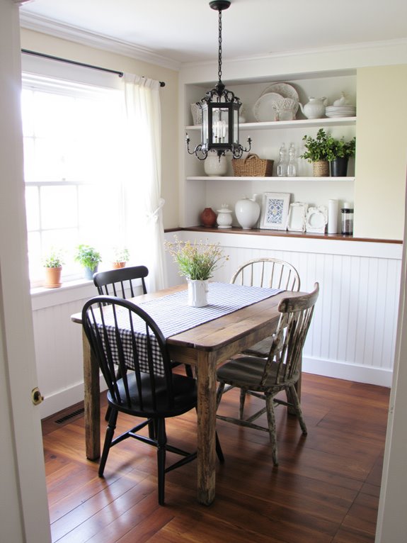 cozy rustic dining nook