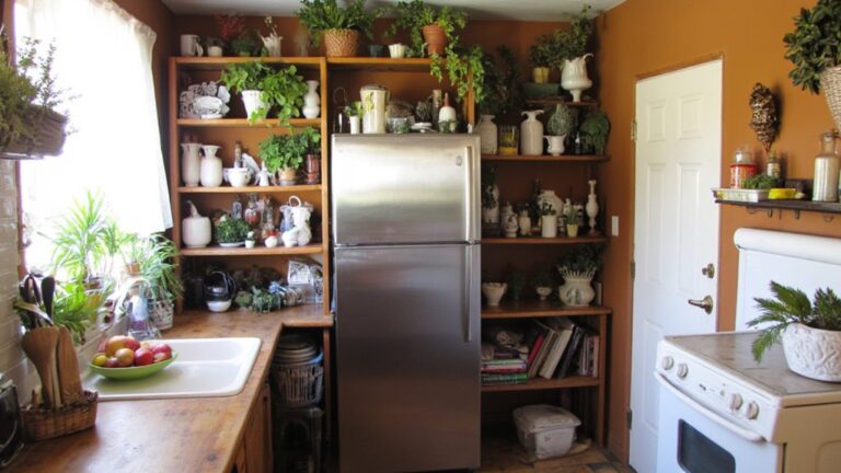 24 Creative Open Shelving Around The Fridge For A Light Look creative fridge shelving ideas