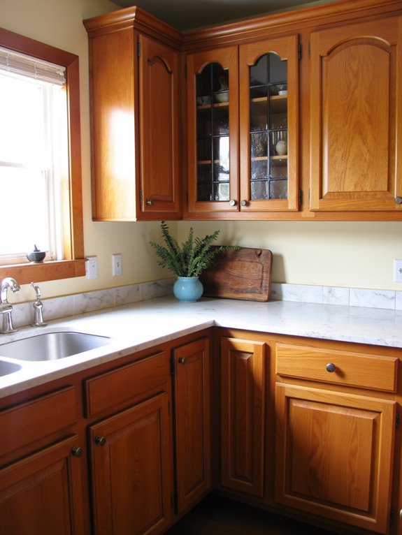 customized painted oak cabinets