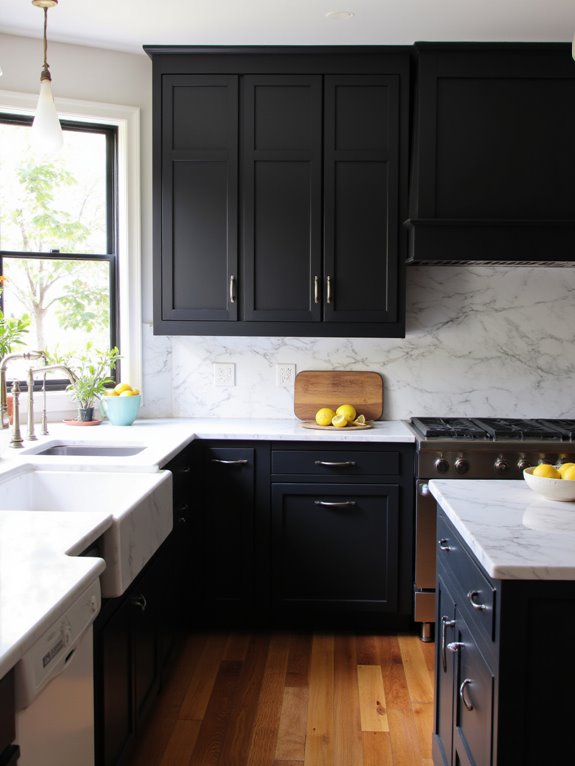 dark cabinet sophistication contrast