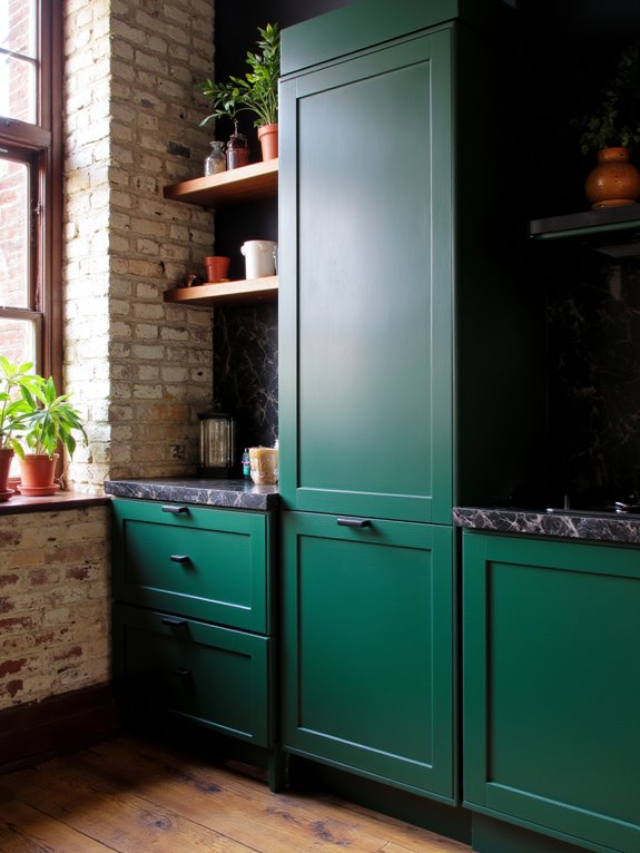 dark cabinets light accents