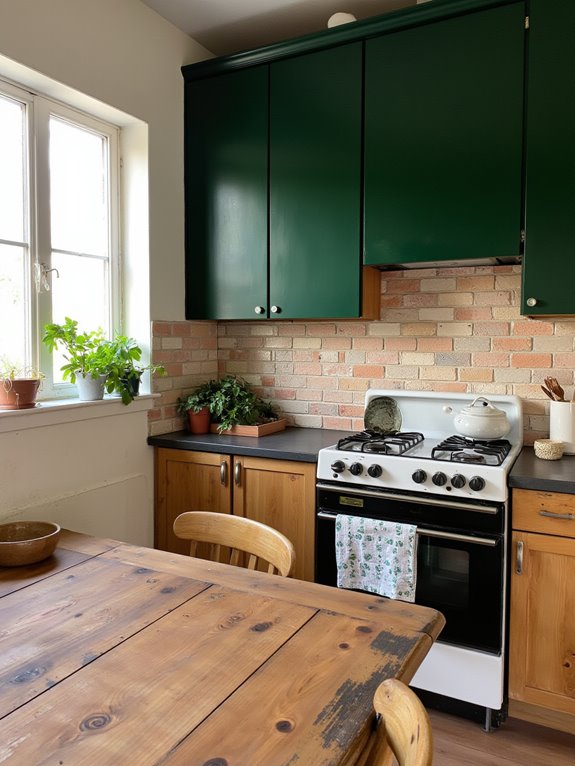 deep forest green cabinets