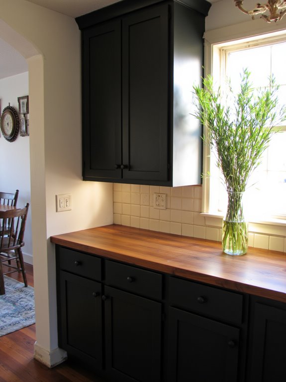 dramatic dark cabinet transformation