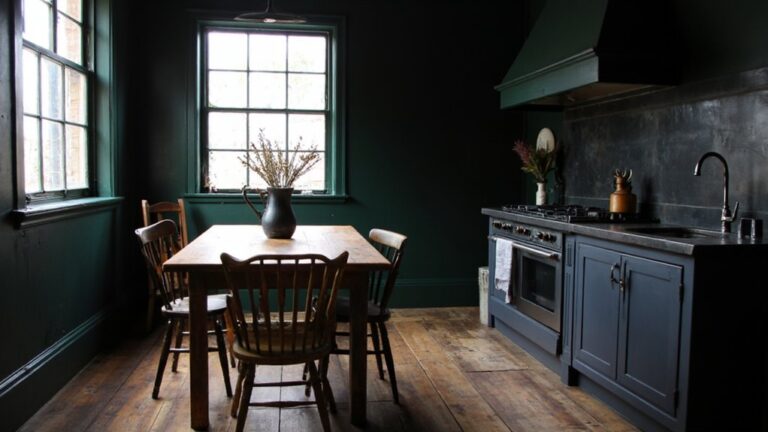 dramatic dark kitchen colors