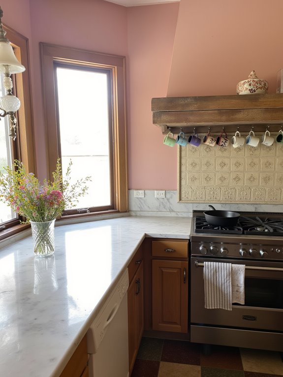 dusty rose kitchen elegance
