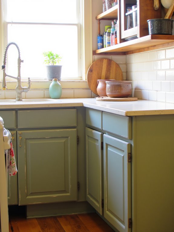 earthy green kitchen elegance