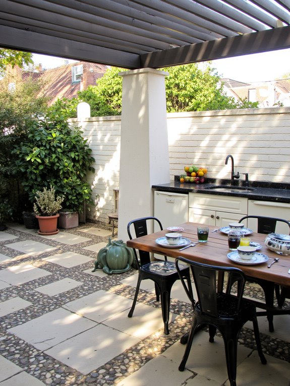 elegant black and ivory outdoors