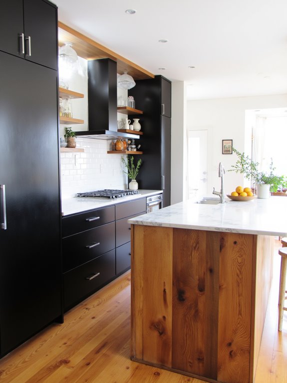 elegant black and white cabinetry