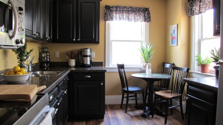 elegant black kitchen cabinets