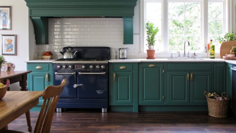 16 Elegant Painted Kitchen Cabinets With Dark Floors For Rich Contrast elegant cabinets dark floors