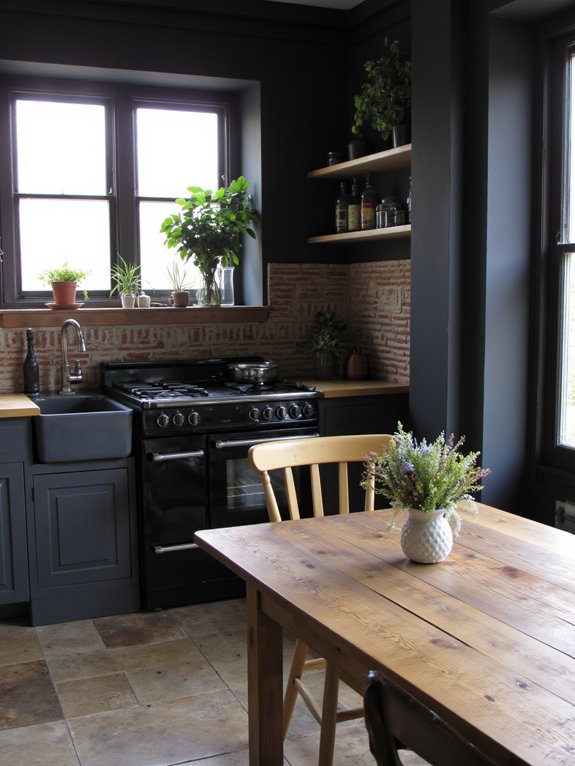 elegant charcoal gray kitchen