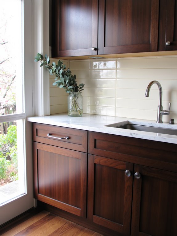 elegant chocolate brown cabinets