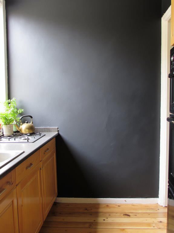 elegant dark kitchen contrast