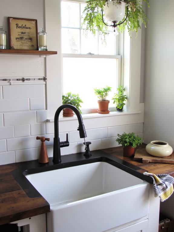 elegant farmhouse sink centerpiece