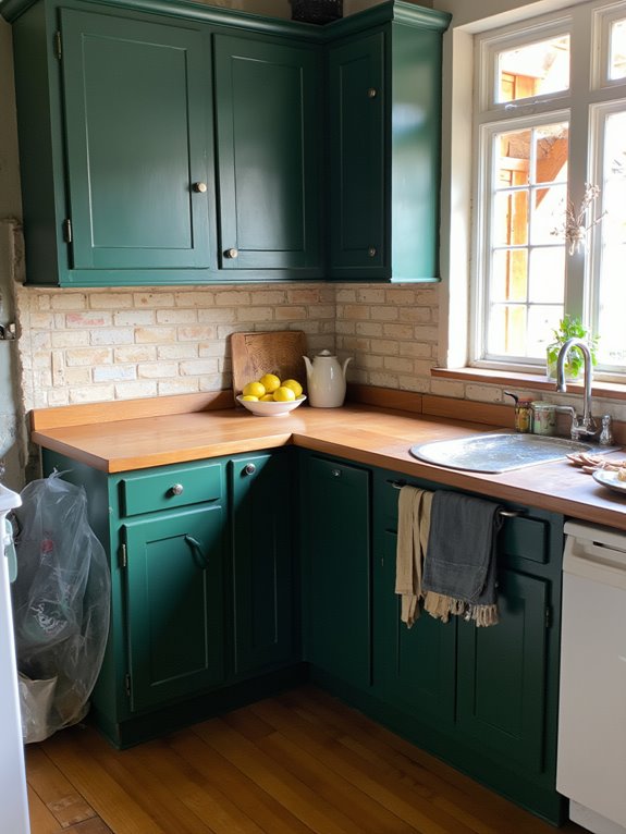 elegant forest green kitchens