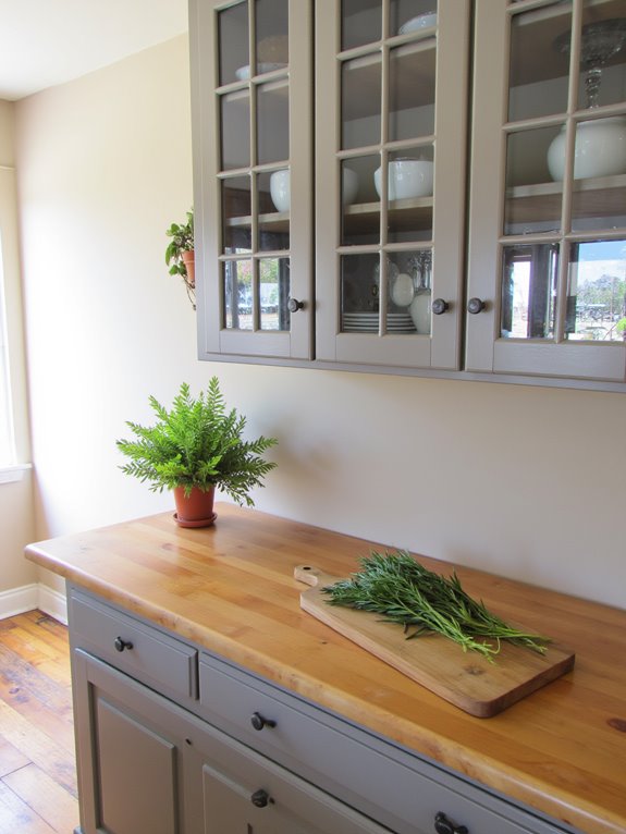 elegant glass front cabinets