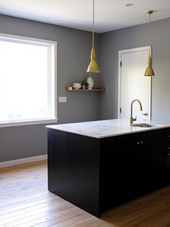 elegant gold accents enhance minimalism