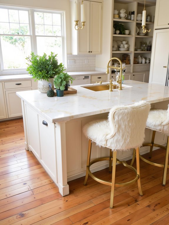 elegant gold kitchen accents