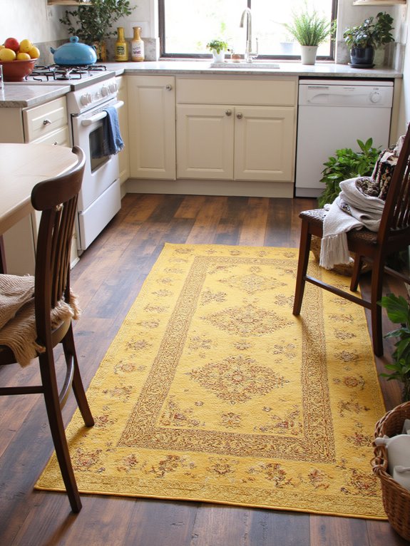 elegant gold kitchen rug