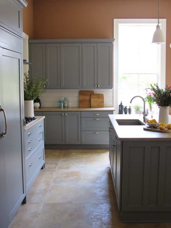 elegant grey cabinets shine