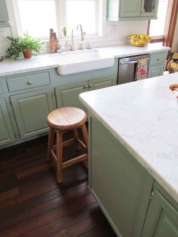 elegant light countertops contrast