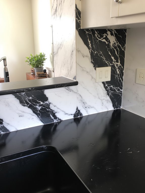 elegant marble backsplash accents