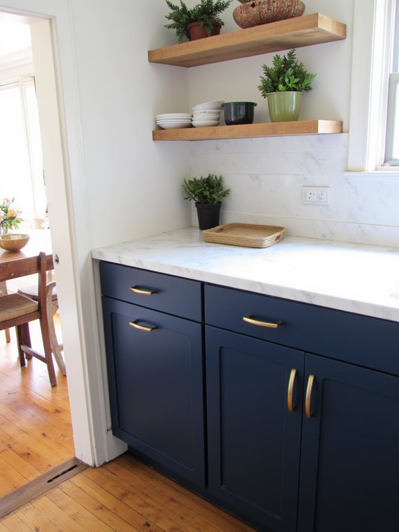 elegant navy blue kitchens
