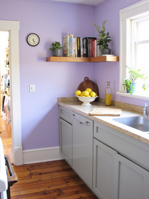 elegant soft lavender kitchen