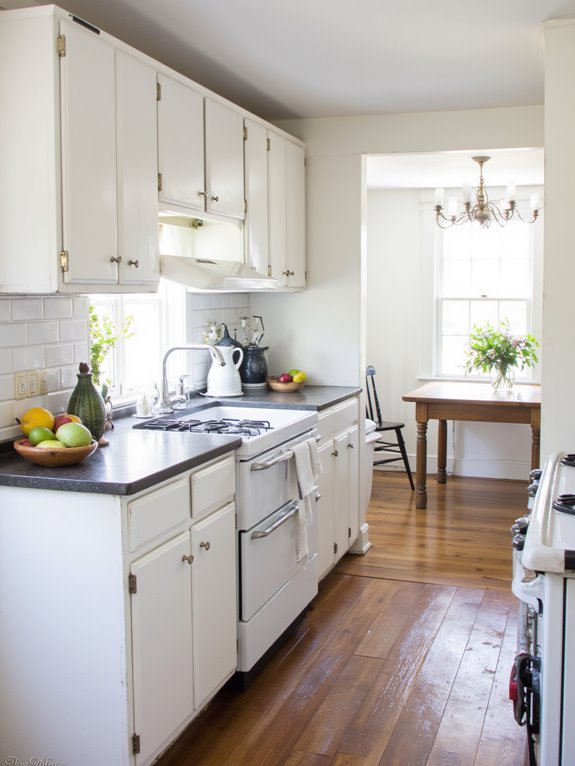 elegant white kitchen contrasts