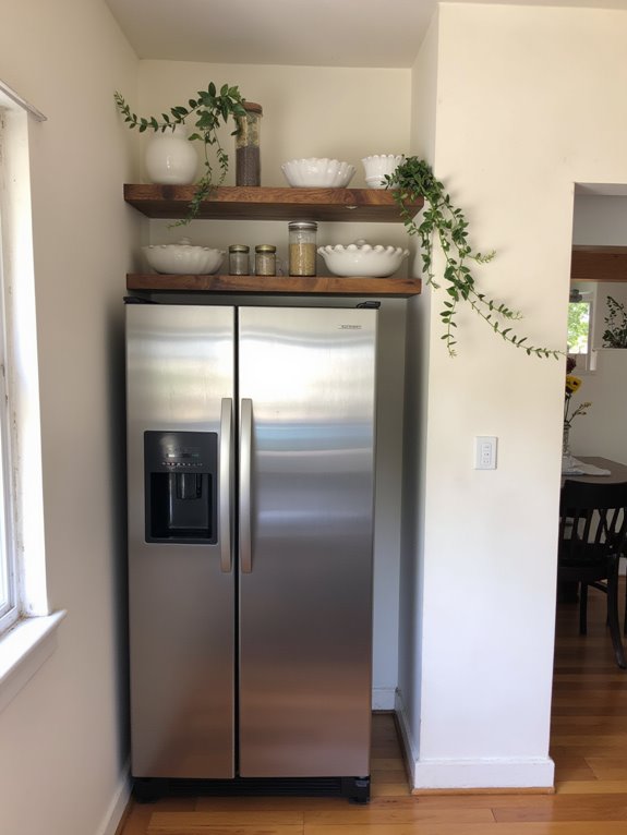 floating shelves enhance minimalism
