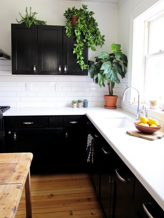 fresh vibrant kitchen greenery
